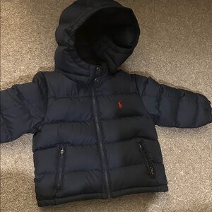 Ralph Lauren Dark Blue Hooded Puffer Coat